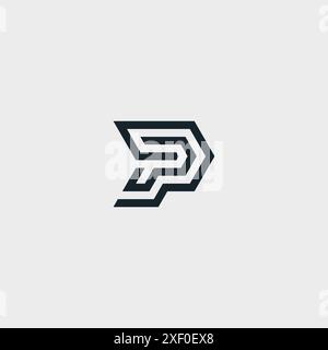 Modern pp logo latter vector template. Stock Vector