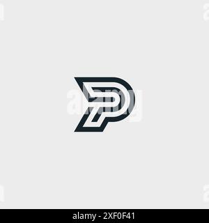 Modern pp logo latter vector template. Stock Vector