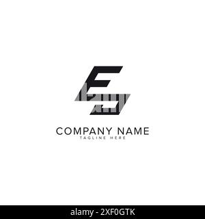 Alphabet letter ES or SE icon logo vector. Stock Vector
