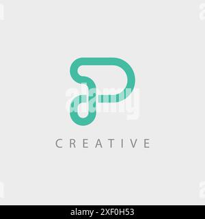 Initial P Letter logo icon design template elements. Stock Vector