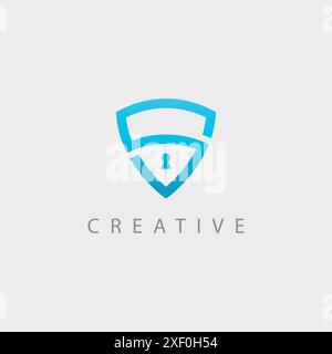 Simple cyber Security S letter initial lock logo vector illustration. Stock Vector