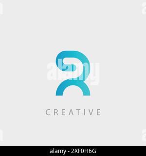 Modern Letter P R PR RP Monogram Logo Design template. Stock Vector