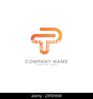 Alphabet TP PT letter modern monogram style logo vector template. Stock Vector