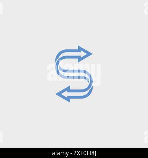 Alphabet S letter arrow logo vector template illustration. Stock Vector