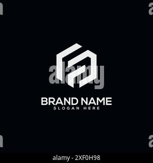 Initials Monogram letter DF or FD logo design inspiration. Stock Vector