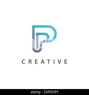Initial P Letter logo icon design template elements. Stock Vector