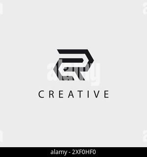 alphabet CR initials modern monogram letter text logo design. Stock Vector