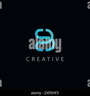 SB letter logo initials monogram concept. Stock Vector