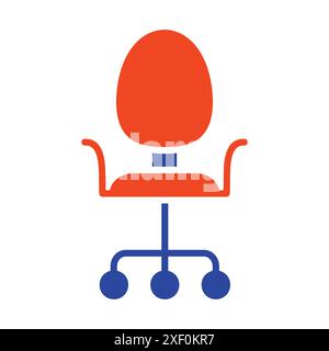 Adjustable rolling chair vector icon. Office chair sign.. Graph symbol for furniture, web site and apps design, logo, app, UI Stock Vector