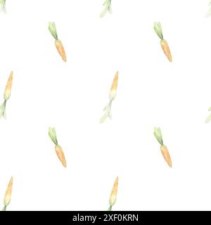 Seamless pattern with watercolor carrots Stock Photo