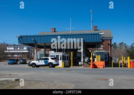 United States Border Inspection Station in Calais, Maine, USA Stock Photo