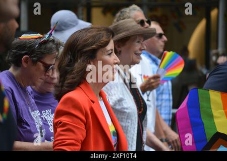 New York Governor Kathy Hochul marching in the annual New York City Pride Parade. Stock Photo