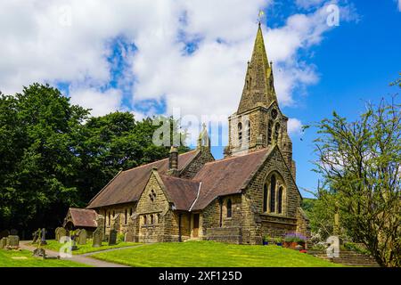 Large church in Edale village in the Edale Valley, Peak District, Peaks, Derbyshire, UK Stock Photo