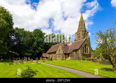 Large church in Edale village in the Edale Valley, Peak District, Peaks, Derbyshire, UK Stock Photo