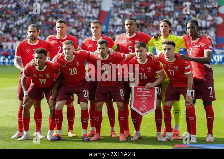 Berlin, Germany. 29th June, 2024. Team of Switzerland seen during the UEFA EURO 2024 match between Switzerland and Italy at Olympiastadion. Final score: Switzerland 1:0 Italy. (Photo by Grzegorz Wajda/SOPA Images/Sipa USA) Credit: Sipa USA/Alamy Live News Stock Photo