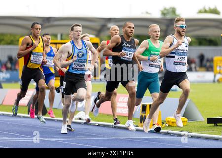 Manchester, United Kingdom, 30 June 2024, 800m Men Final at the Manchester Regional Arena, Credit: Aaron Badkin/Alamy Live News Stock Photo