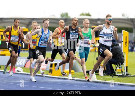 Manchester, United Kingdom, 30 June 2024, 800m Men Final at the Manchester Regional Arena, Credit: Aaron Badkin/Alamy Live News Stock Photo