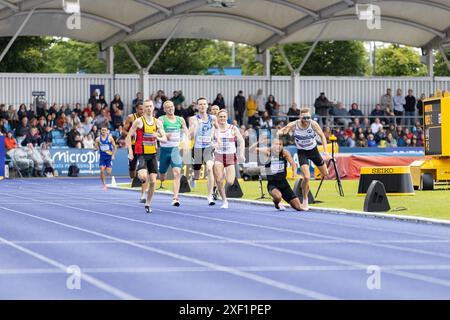 Manchester, United Kingdom, 30 June 2024, 800m Men Final at the Manchester Regional Arena, Credit: Aaron Badkin/Alamy Live News Stock Photo