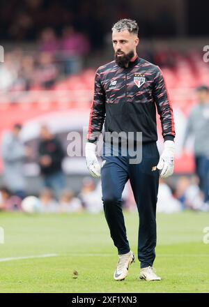 Sao Paulo, Brazil. 30th June, 2024. Soccer Football - Brazilian  Championship - Sao Paulo v Bahia - Morumbi Stadium, Sao Paulo, Brazil - June 30, 2024 Jandrei of São Paulo during pre-match  Credit: Vilmar Bannach/Alamy Live News Stock Photo