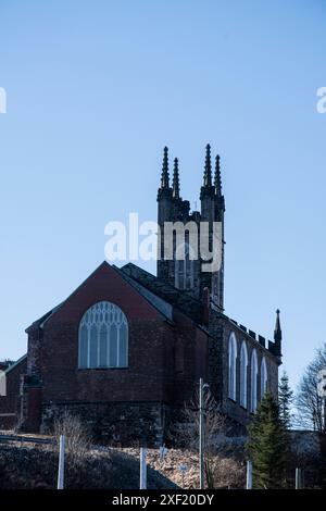 St. John's Stone church on Carleton Street in downtown Saint John, New Brunswick, Canada Stock Photo