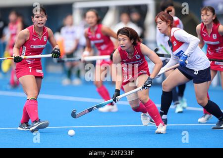 Oi Hockey Stadium Main Pitch, Tokyo, Japan. 30th June, 2024. Saki Tanaka (JPN), JUNE 30, 2024 - Hockey : SOMPO JAPAN CUP 2024, International Friendly Match between Japan - South Korea at Oi Hockey Stadium Main Pitch, Tokyo, Japan. Credit: Yohei Osada/AFLO SPORT/Alamy Live News Stock Photo