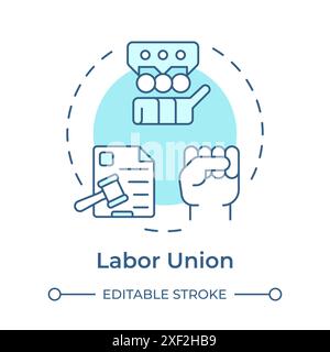 Labor union soft blue concept icon Stock Vector