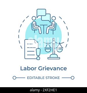 Labor grievance soft blue concept icon Stock Vector