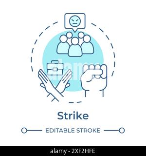 Strike soft blue concept icon Stock Vector