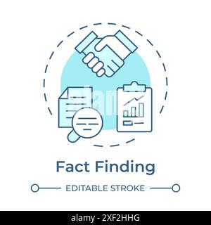 Fact finding soft blue concept icon Stock Vector