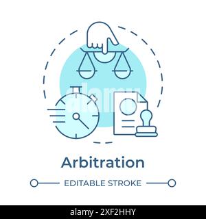 Arbitration soft blue concept icon Stock Vector
