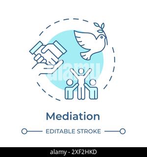 Mediation soft blue concept icon Stock Vector