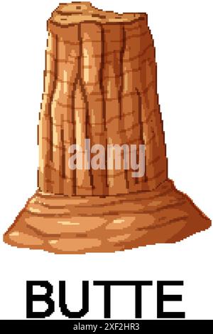 Texas Butte Vector Vector image of a plateau landform Stock Vector Image & Art - Alamy