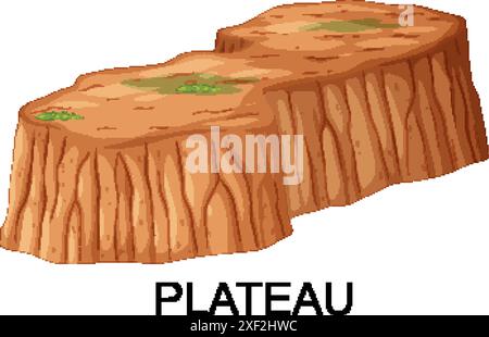 Vector image of a plateau with vegetation Stock Vector