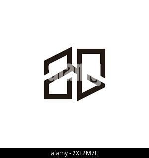 letter zg linked roof geometric line logo vector Stock Vector