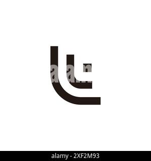letter lt simple stripes geometric logo vector Stock Vector