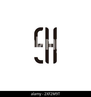 letter sh line simple geometric logo vector Stock Vector