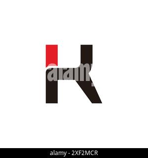 letter hk simple geometric lines colorful logo vector Stock Vector