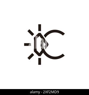letter c shine ring diamond simple logo vector Stock Vector