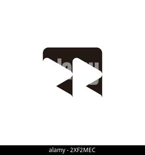 letter rr abstract square negative space simple logo vector Stock Vector