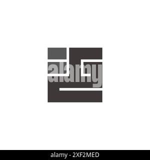 letter gc equal symbol simple geometric logo vector Stock Vector