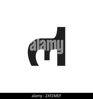 letter dm simple doodle shape logo vector Stock Vector