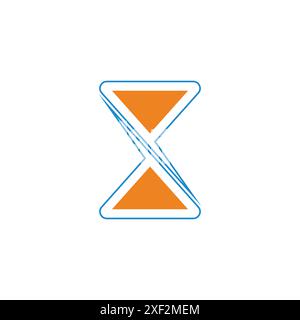 sand watch triangles simple geometric logo vector Stock Vector