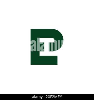 letter pe simple geometric linked logo vector Stock Vector
