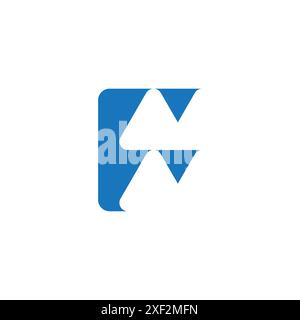 letter mm abstract square negative space simple logo vector Stock Vector
