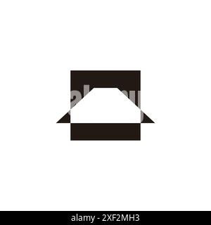 abstract floor 3d flat geometric square logo vector Stock Vector