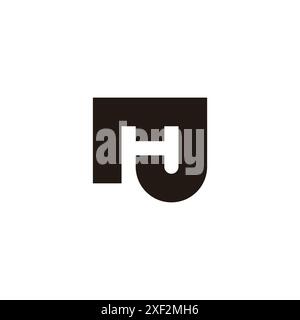 letter m h j simple geometric linked logo vector Stock Vector