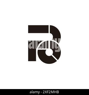 letter pb circles linked round geometric logo vector Stock Vector