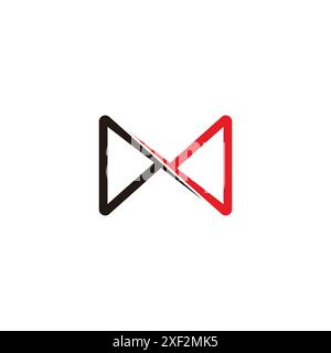 letter n slice triangles colorful geometric logo vector Stock Vector
