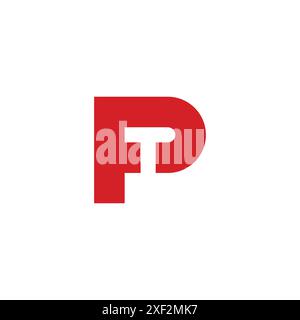 letter pt simple negative space logo vector Stock Vector