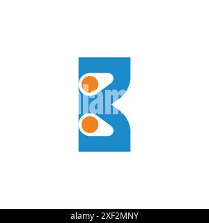 letter b button simple colorful abstract logo vector Stock Vector
